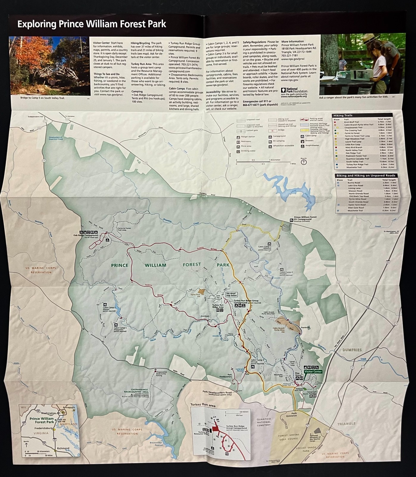 2019 Prince William Forest Park Virginia National Park Service Guide Brochure