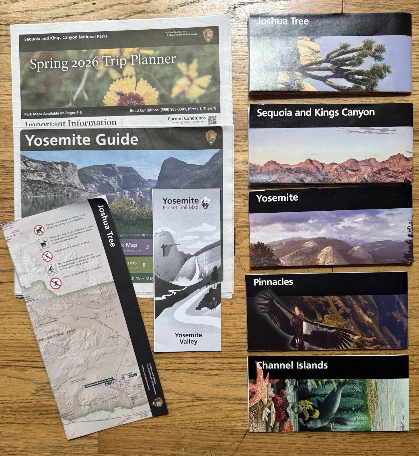 California National Parks 5 Unigrids Unigrid Yosemite Pinnacles Sequoia Brochure
