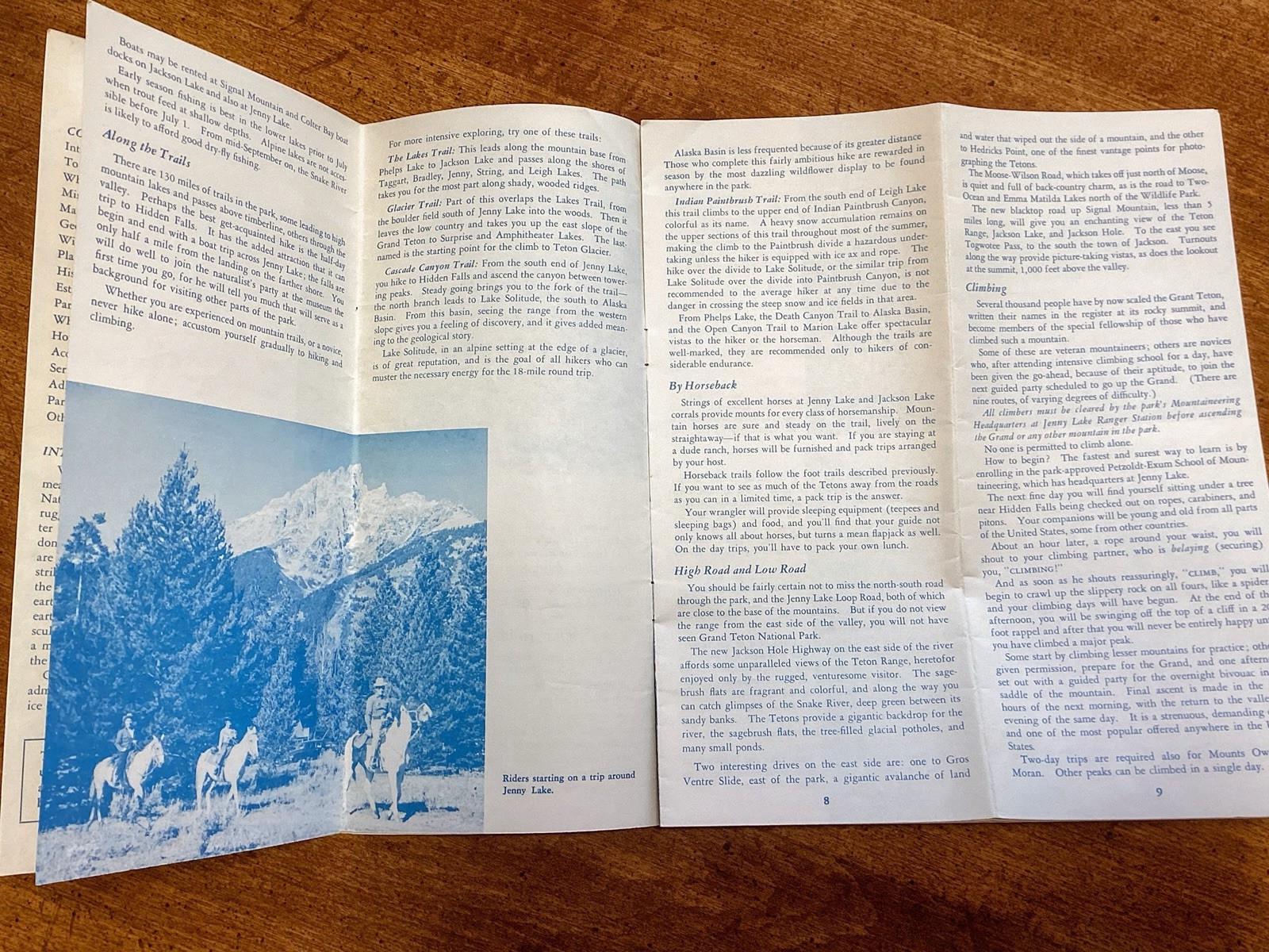 Grand Teton National Park Wyoming Brochure with Map 1958 US Dept of the Interior