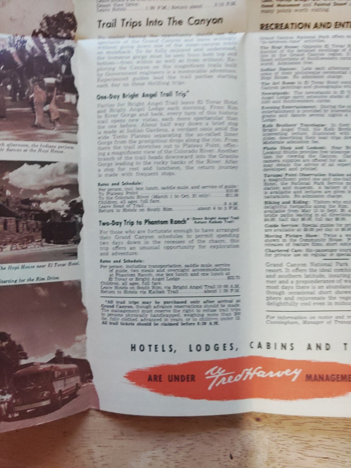 Vintage 1956 Grand Canyon Pamphlet