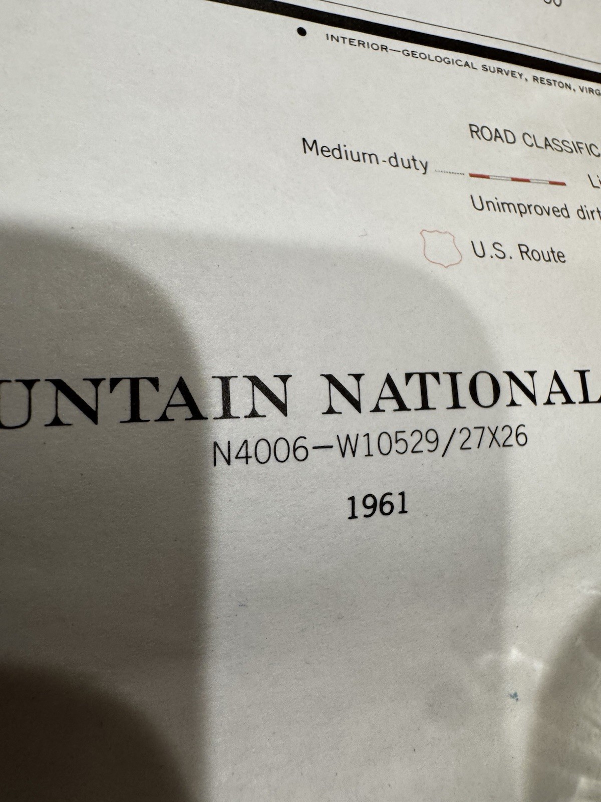 Vintage 1961 Rocky Mountain National Park Map Geological Survey BH