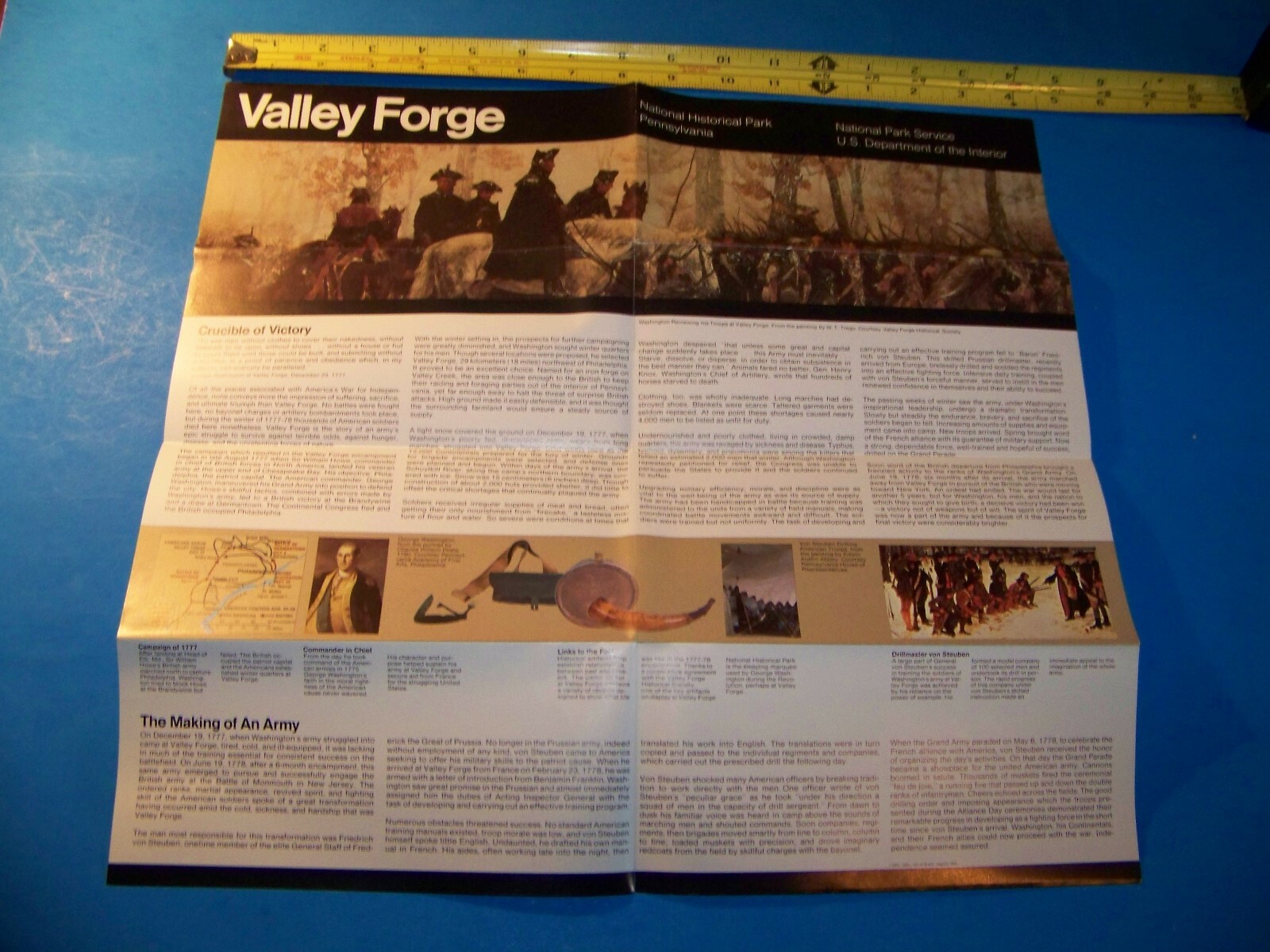 Valley Forge National Historic Park Pennsylvania Map / Brochure 1984