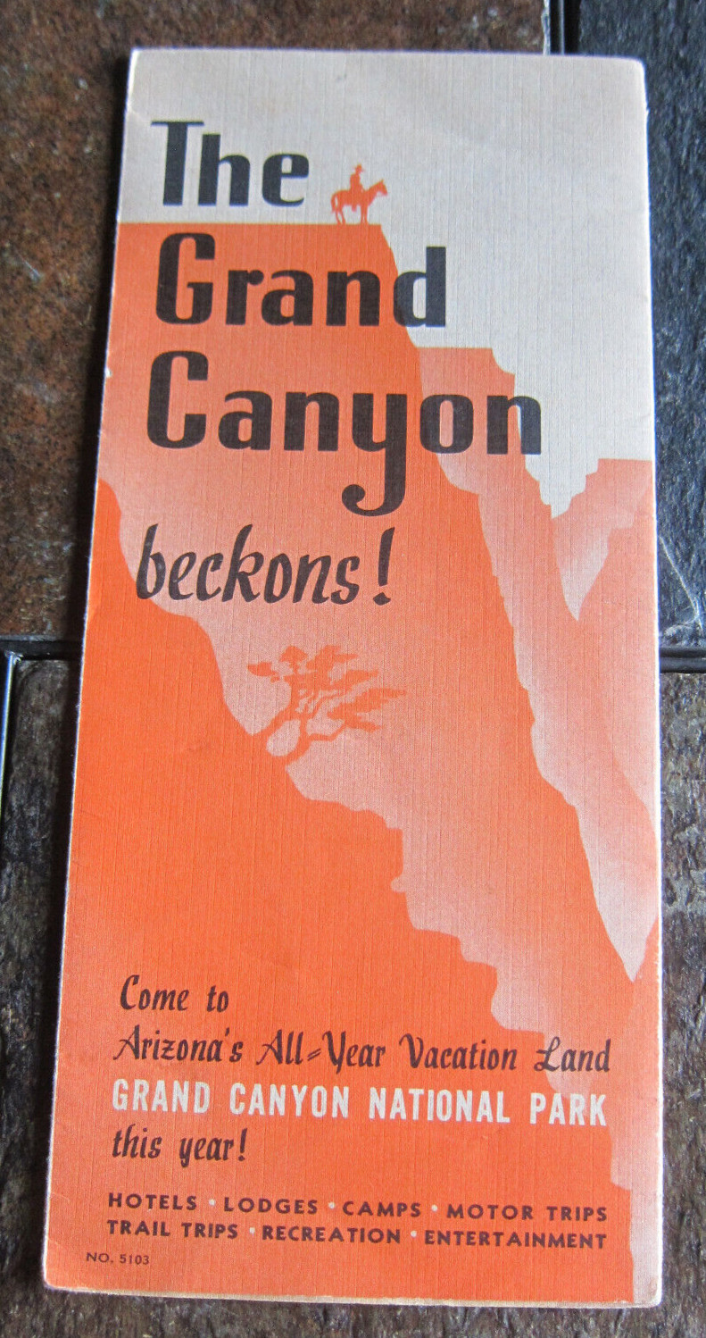 Vintage Brochure GRAND CANYON National Park Arizona Fred Harvey