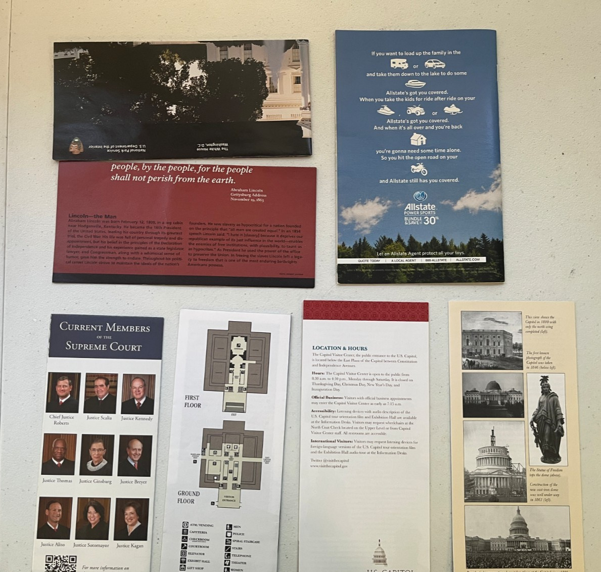 Lot of Capitol and Park Brochures from Washington DC