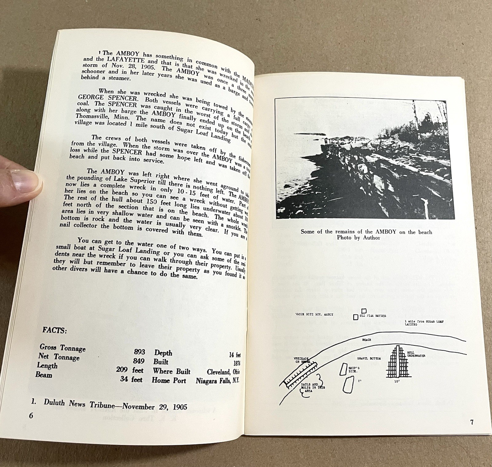Shipwreck Guide To The Western Half of Lake Superior 1976 Vintage PB Booklet VG!
