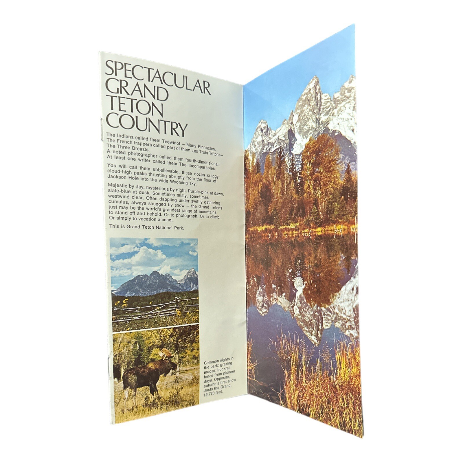 Vintage 1973 Grand Teton National Park Wyoming Travel Tourism Brochure