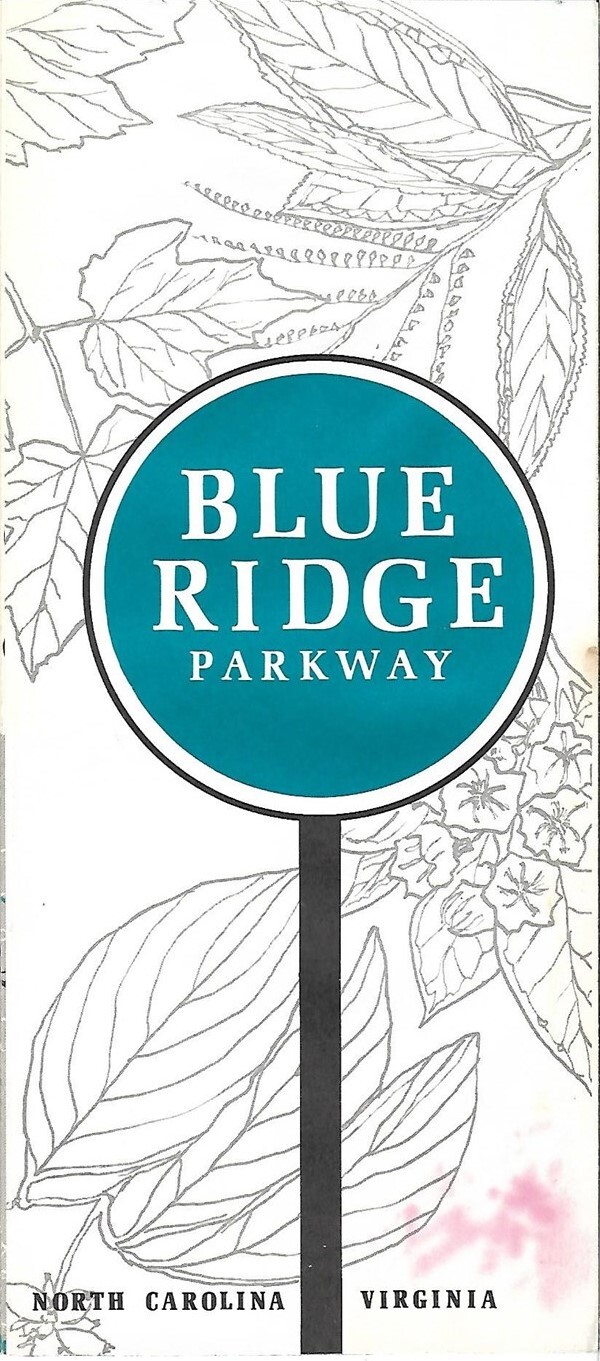 1968 National Park Service Road Map BLUE RIDGE PARKWAY Virginia North Carolina
