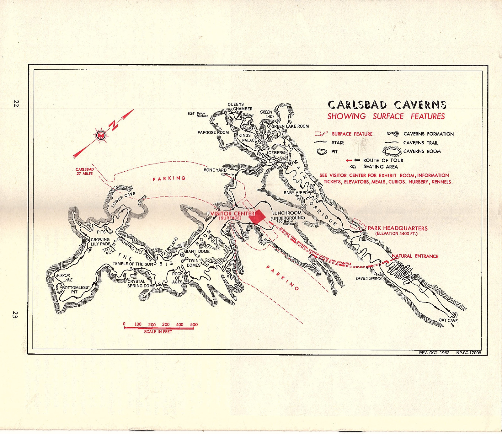 Carlsbad Caverns National Park NM 1963 National Park Service Brochure Photos Map