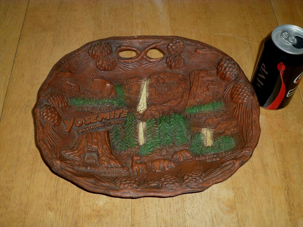 YOSEMITE NATIONAL PARK- CALIFORNIA, Ceramic Decorative WALL ART, USA #1960’s yrs