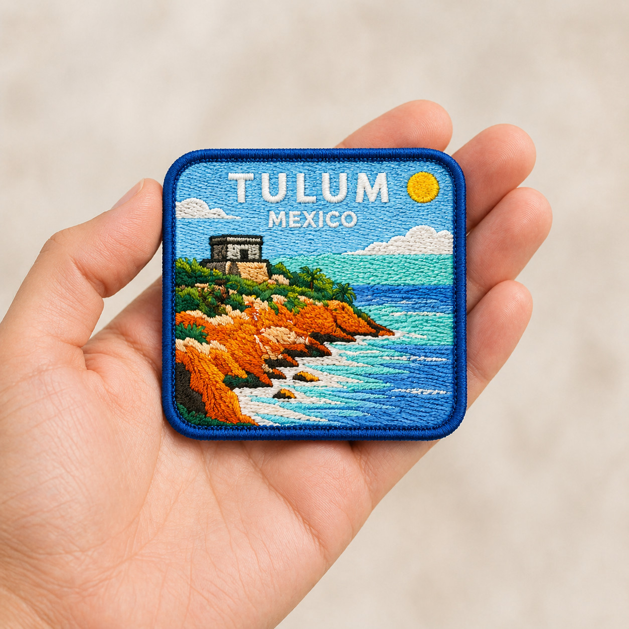 Tulum Mexico Mayan Ruins Embroidered Patch (3 Inch) – Coastal Travel Souvenir