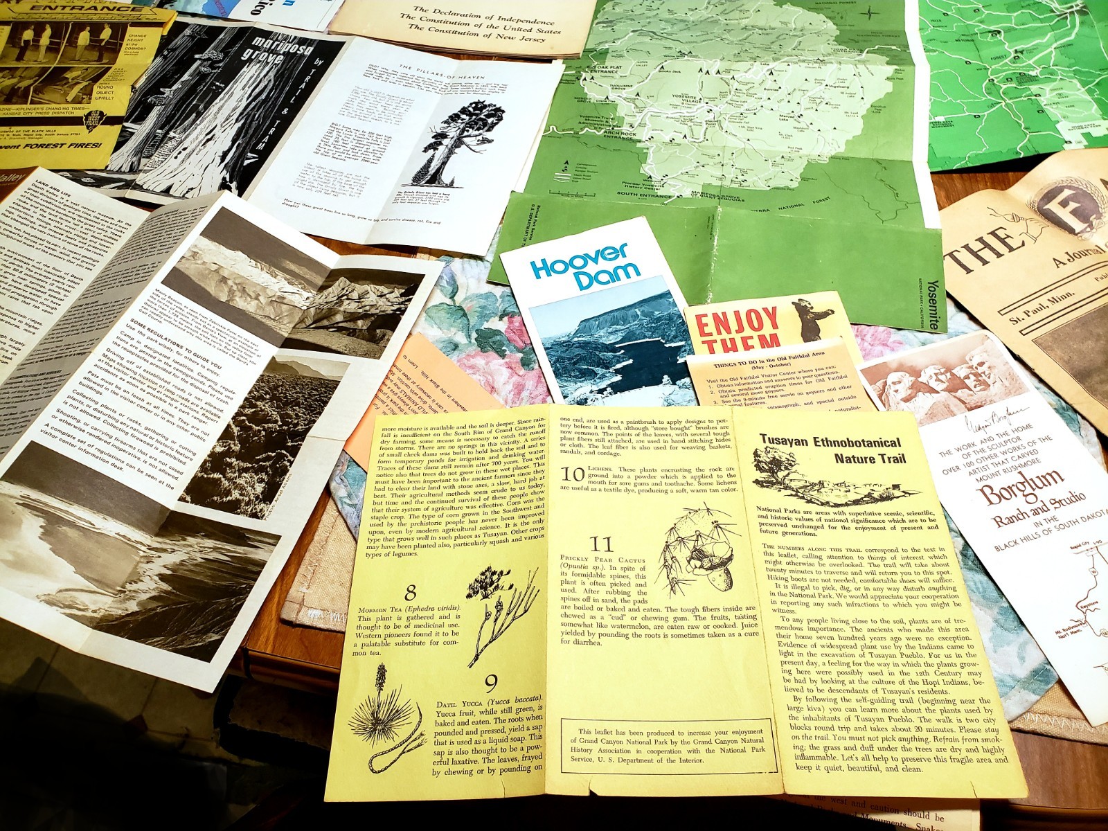 1970’s Parks Brochures & Maps Lot – Yosemite, Death Valley, Everglades, etc.