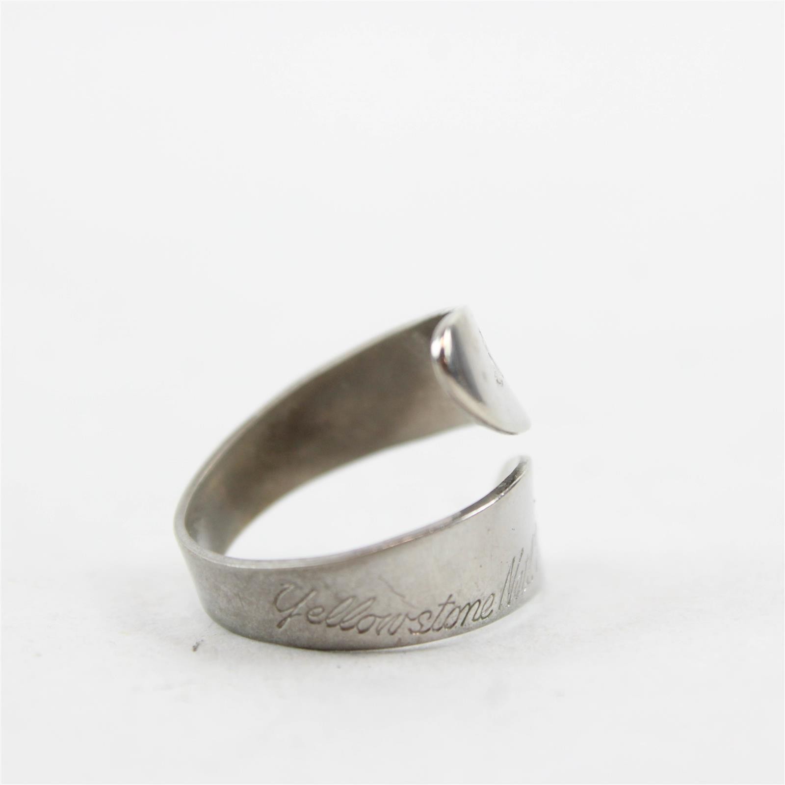 Yellowstone National Park Silver Plated Souvenir Ring Size 7