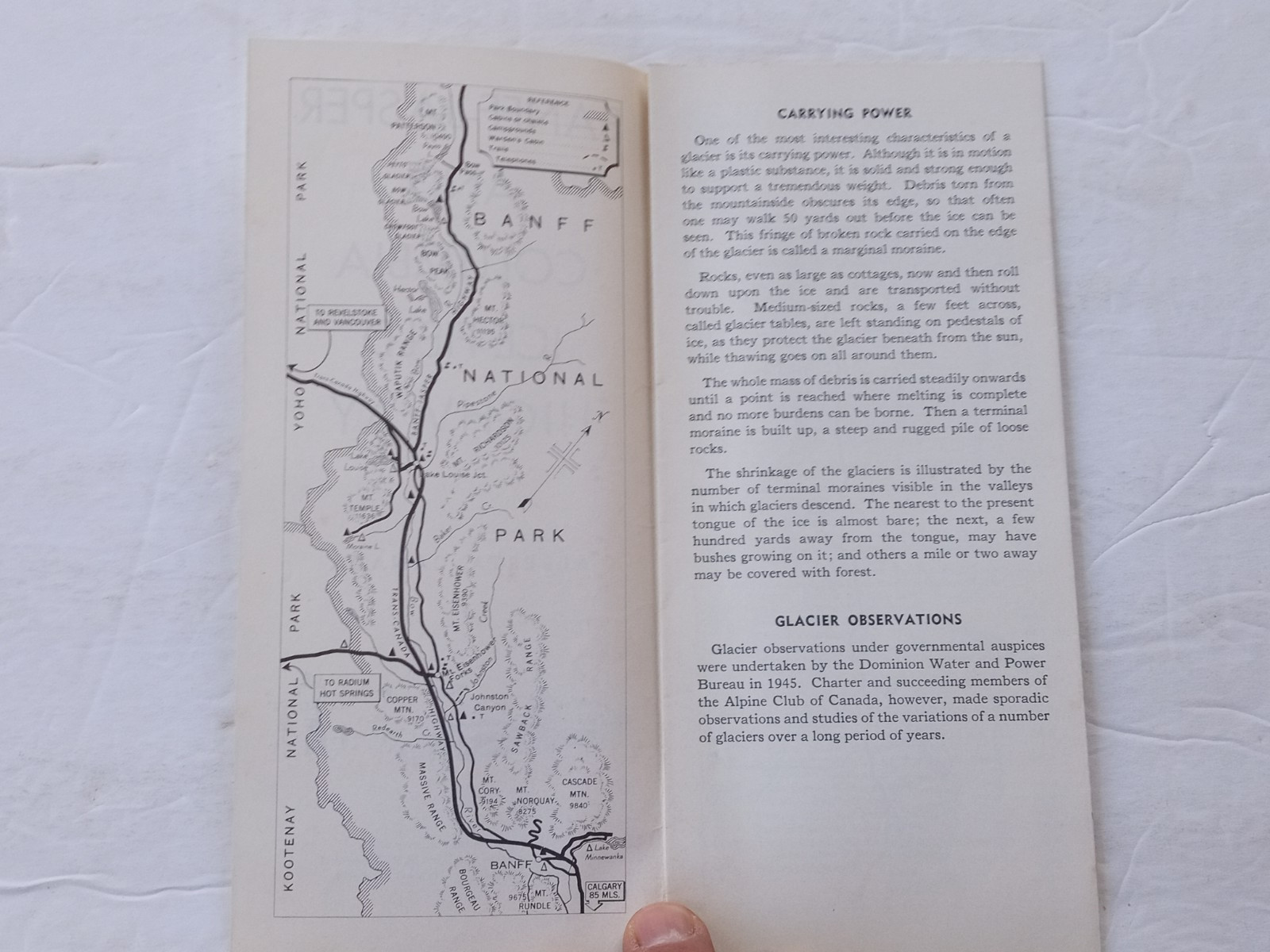 BANFF JASPER and COLUMBIA ICE FIELD HIGHWAY Map 1959 Brochure Alberta Canada