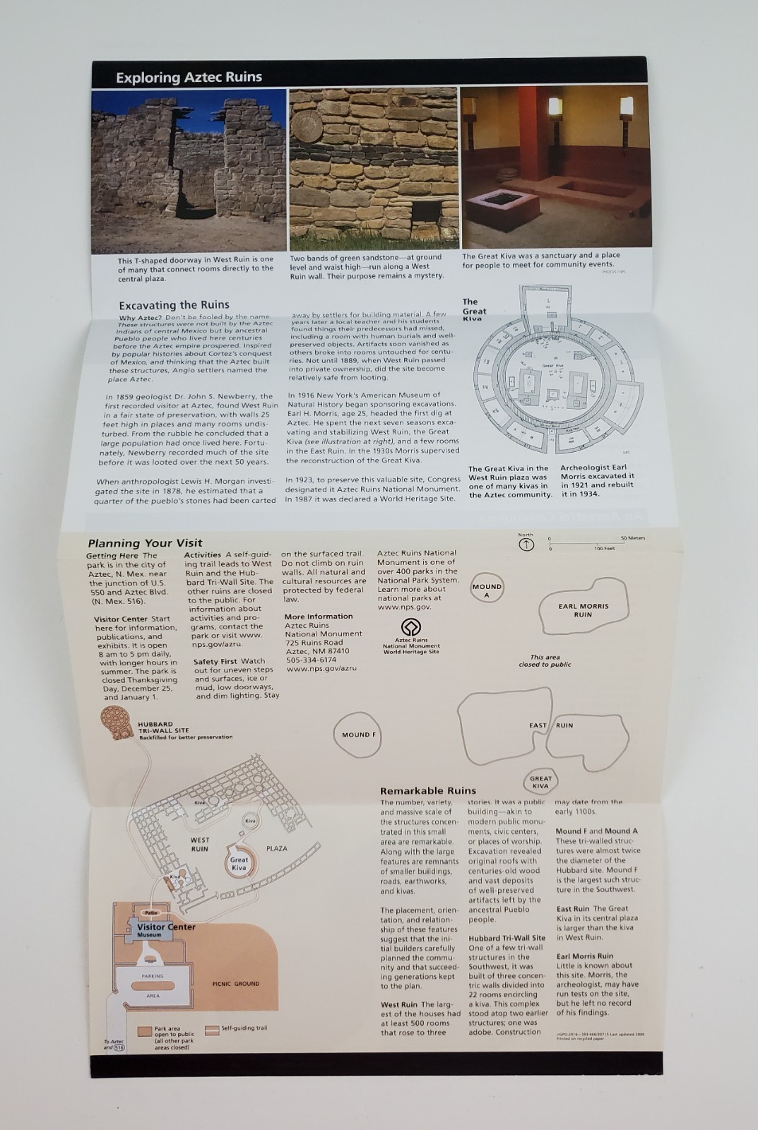 2016 New Mexico Aztec Ruins National Park MN Official Guide Travel Brochure