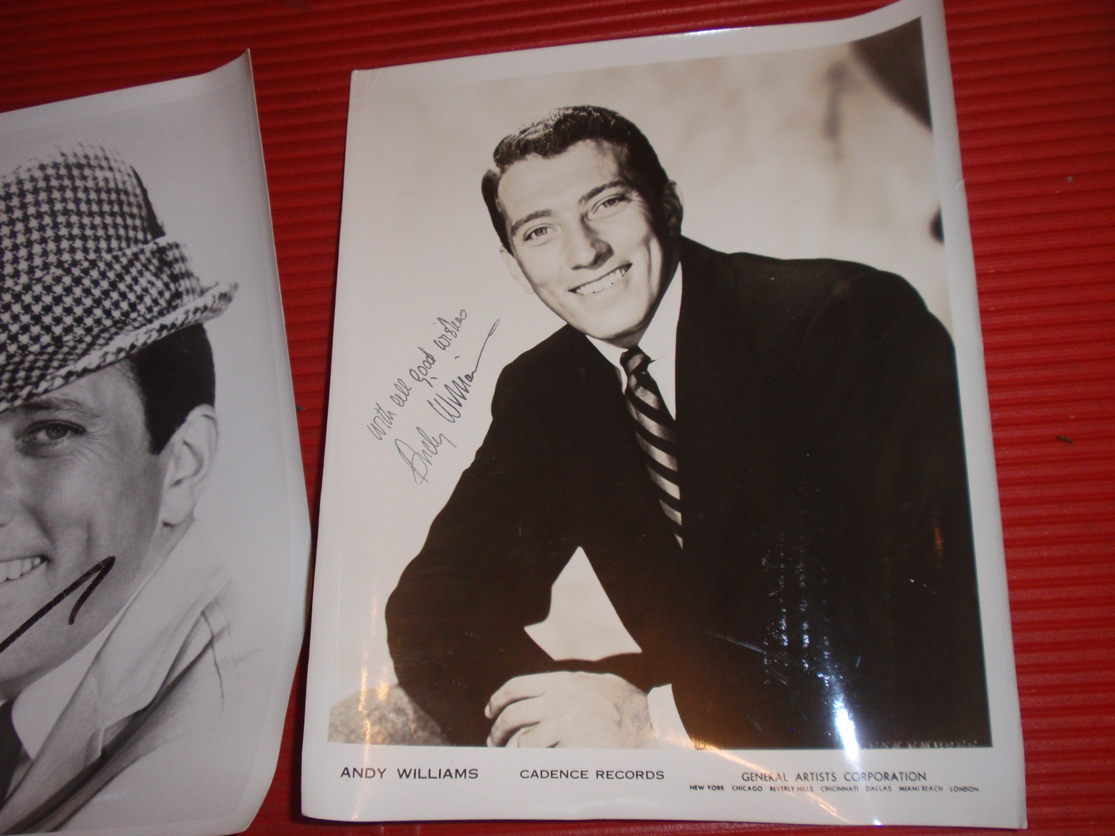 2 VINTAGE 8X10 BLACK & WHITE ENTERTAINMENT PHOTOS ANDY WILLIAMS 1950’S /1960’S