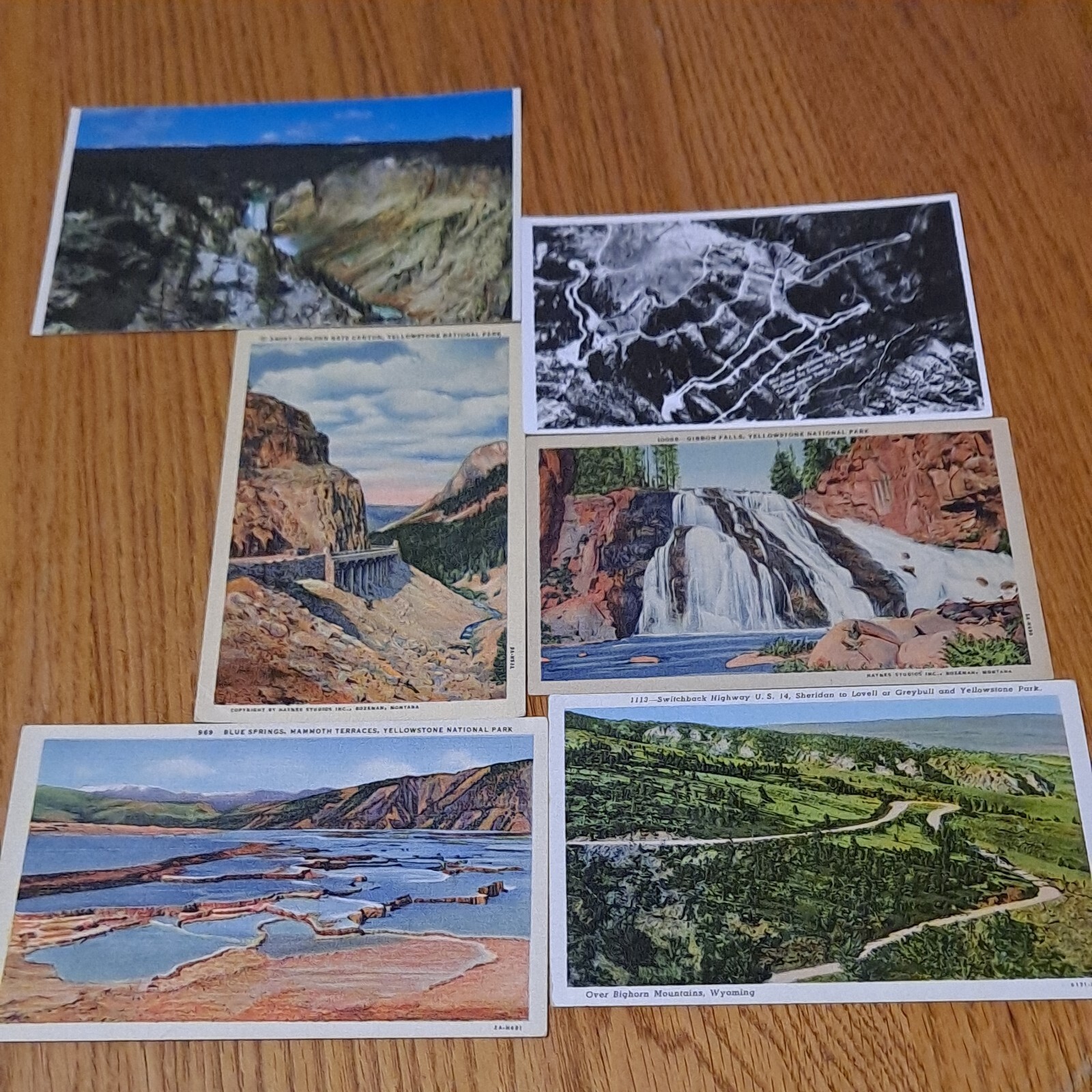 Lot Of 6 Vintage Yellowstone Park Postcards D2