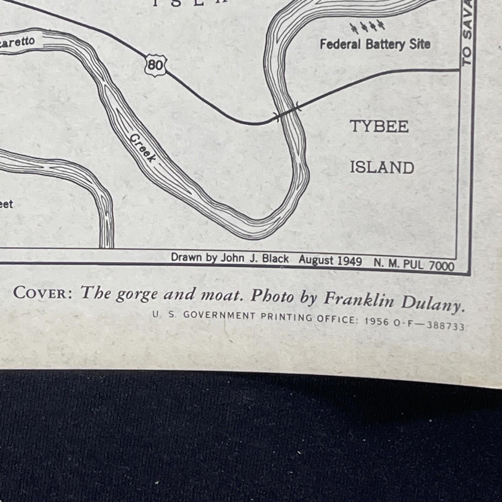 Vintage 1956 Fort Pulaski National Monument Brochure Pamphlet Map Guide Georgia