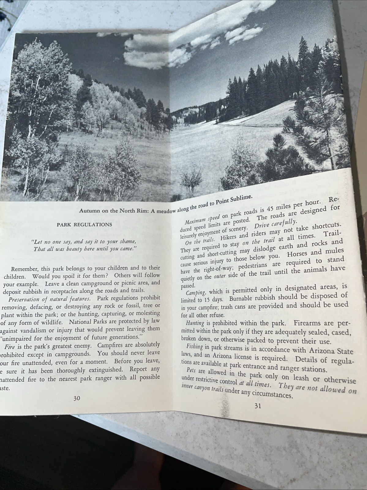 Vintage 1959 The Grand Canyon National Park Brochure Arizona -Watch Tower
