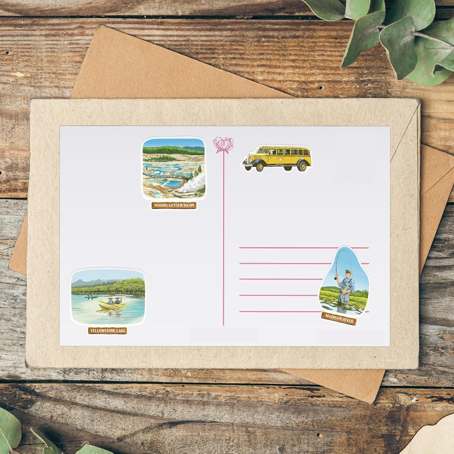 Yellowstone National Park Stickers (28Pcs) – Hand-Illustrated, America, Nature-T