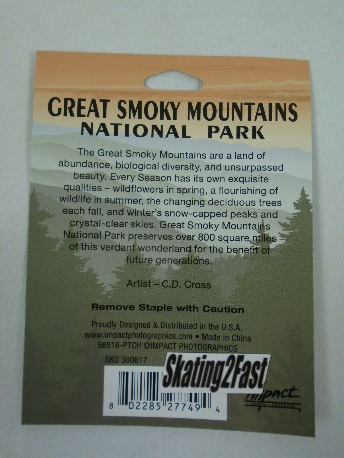 Great Smoky Mountains National Park Black Bear Postcard Patch Pin Sticker