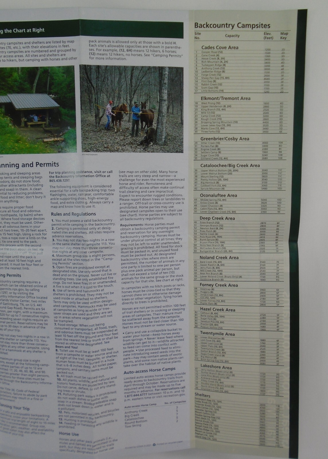 Great Smoky Mountains National Park Trail Paper Map 2022 Tennessee N. Carolina