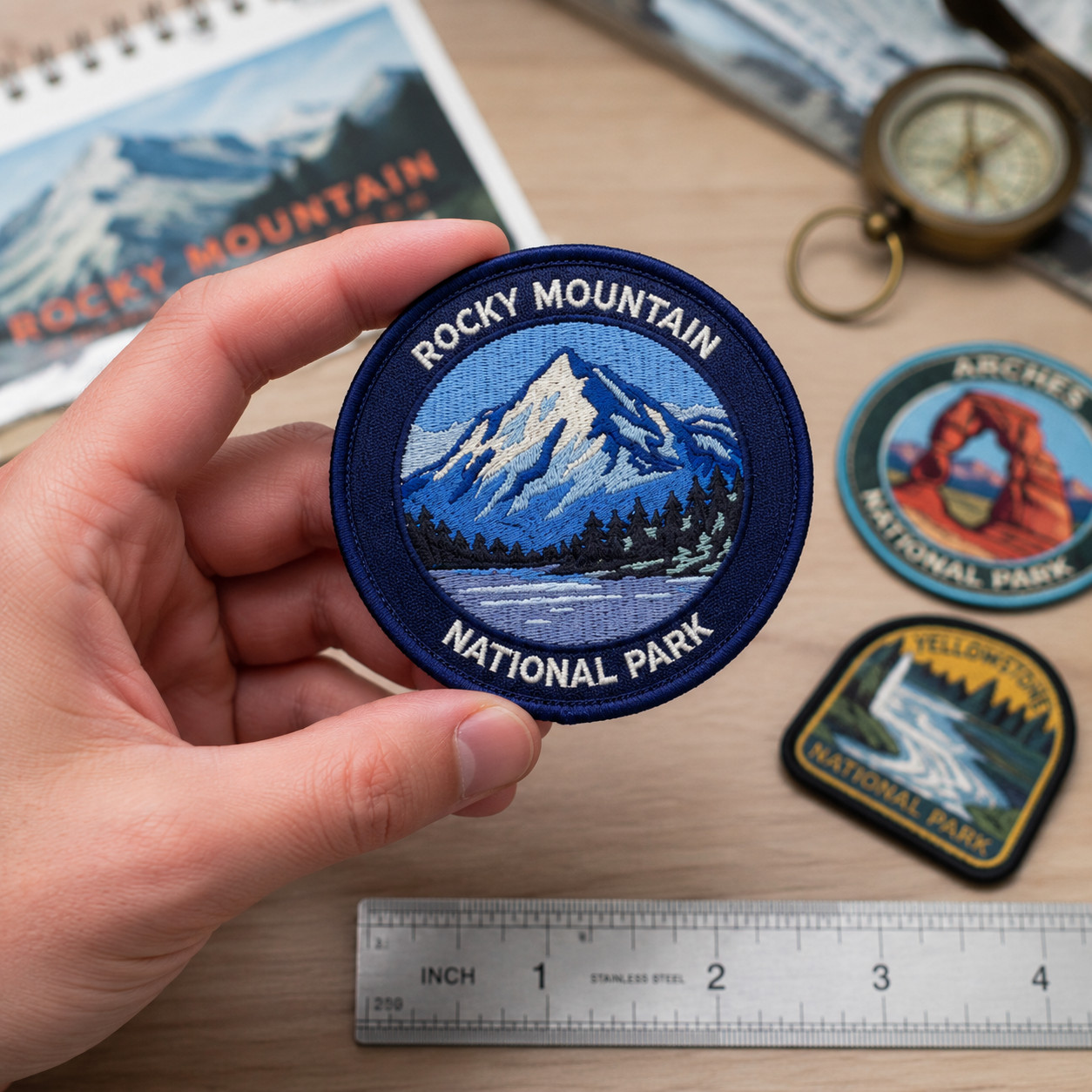 Rocky Mountain National Park Patch – Embroidered Alpine Mountain Travel Badge