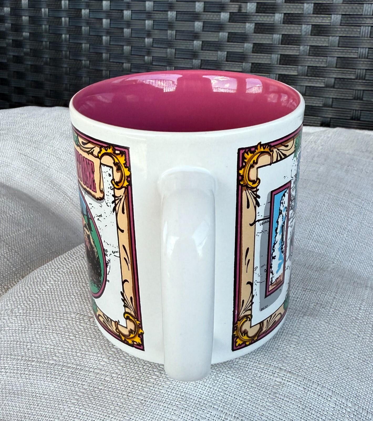 Yellowstone National Park 10oz Coffee Mug 1992 grizzly bear water fall nature