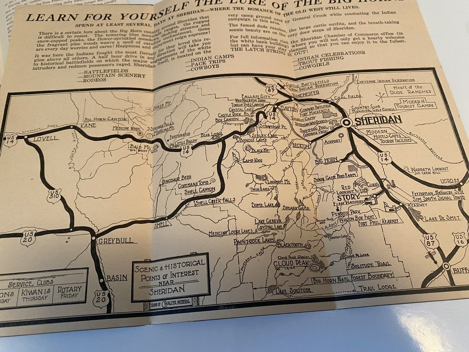 Vintage Glacier National Park Montana & Sheridan Big Horns brochures Maps 1950s