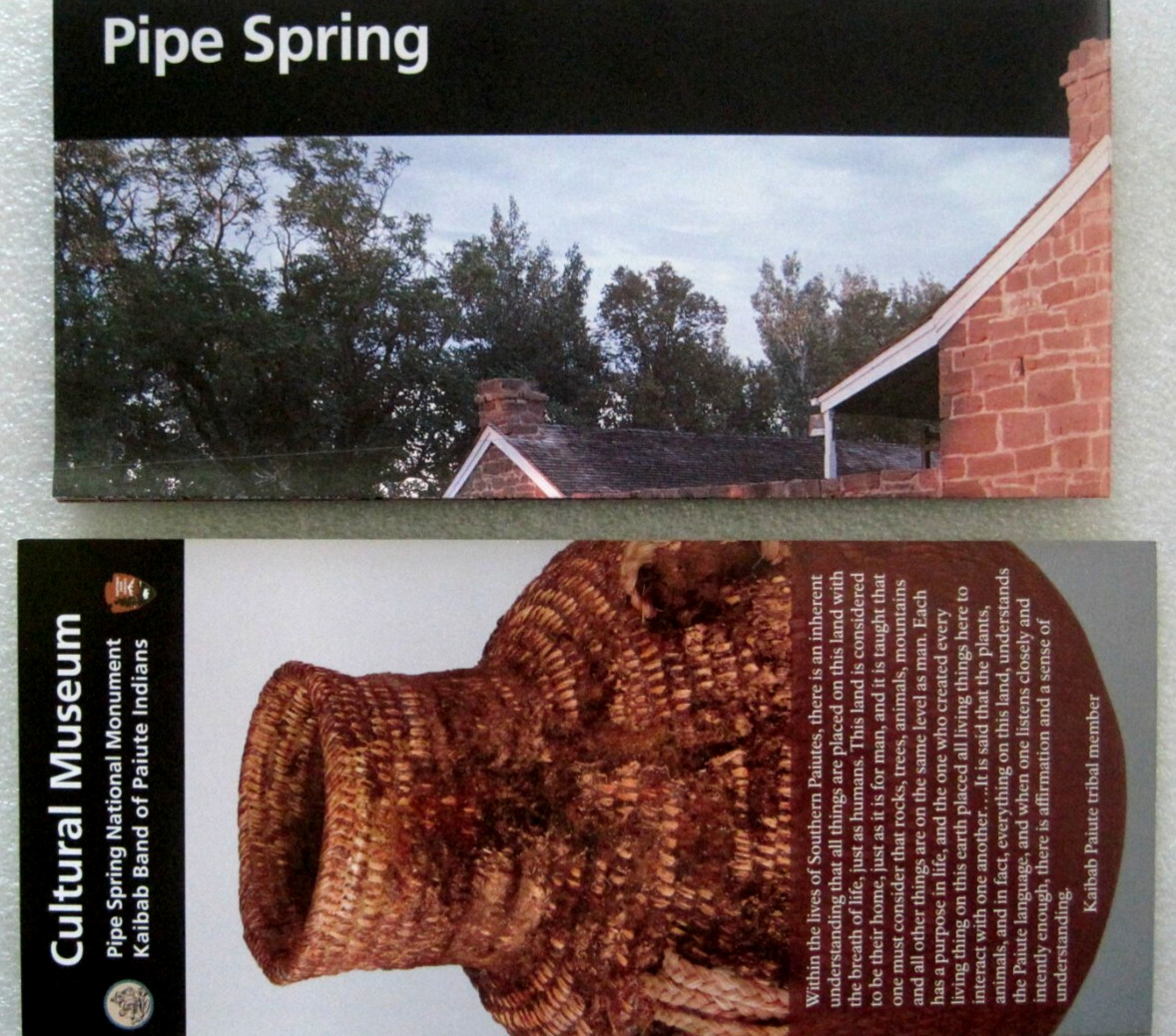 Lot Of 2 Pipe Spring National Monument National Park Service Unigrid Brochure