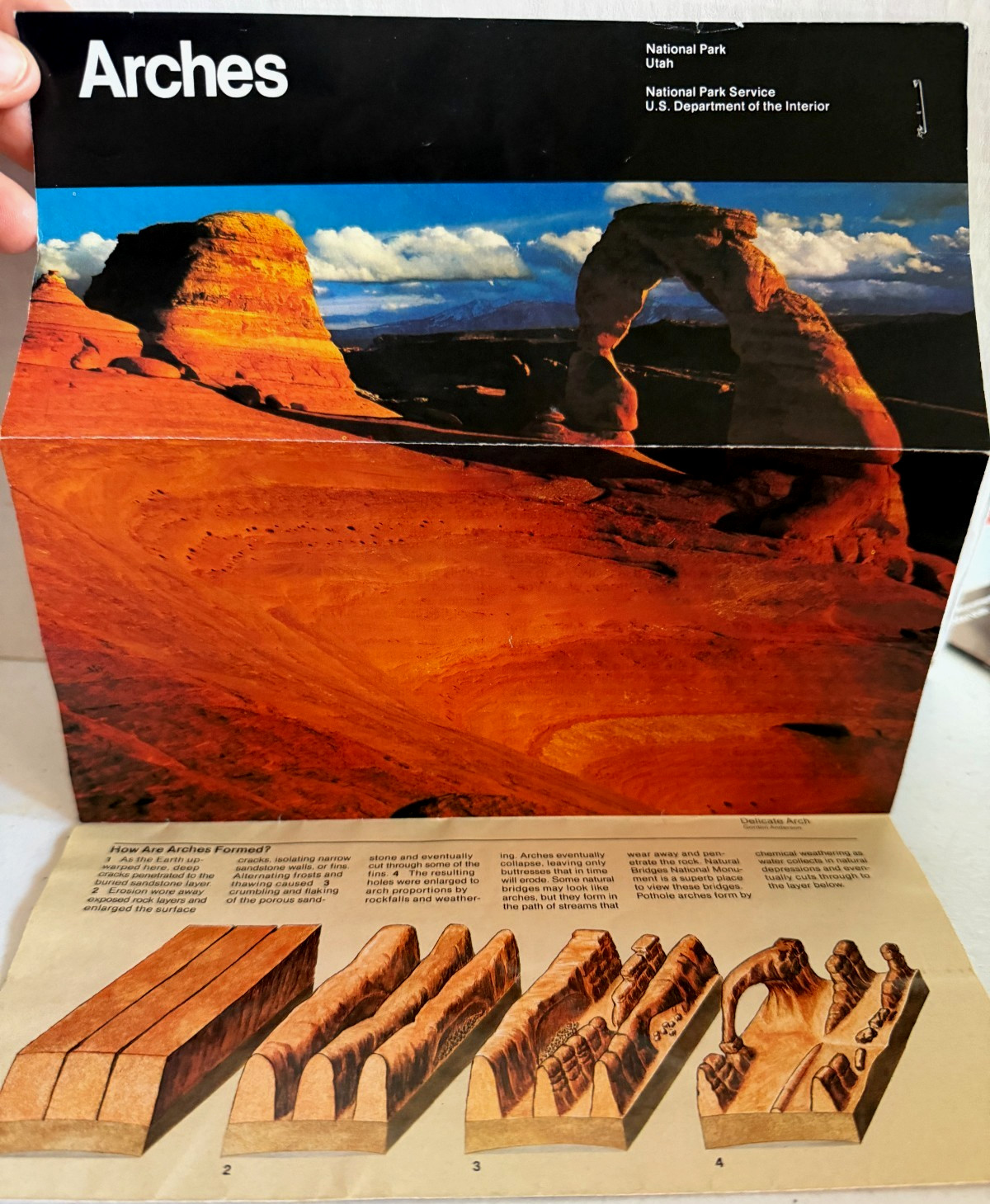 Vintage Arches National Park Official Map and Guide US Dept of Interior!