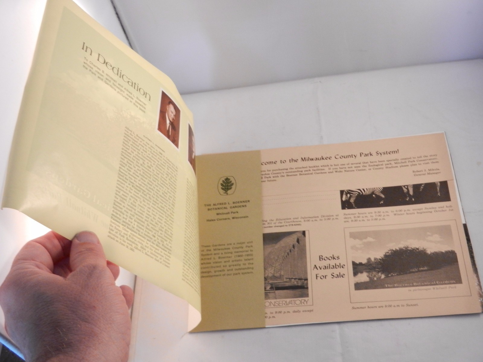 VINTAGE THE BOERNER BOTANICAL GARDENS SOUVENIR BOOKLET 1968