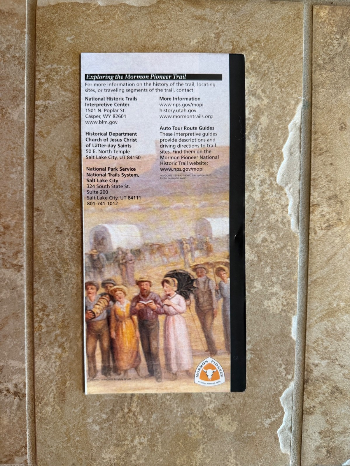 National Park Unigrid Map Mormon Pioneer National Historic Trail 2015