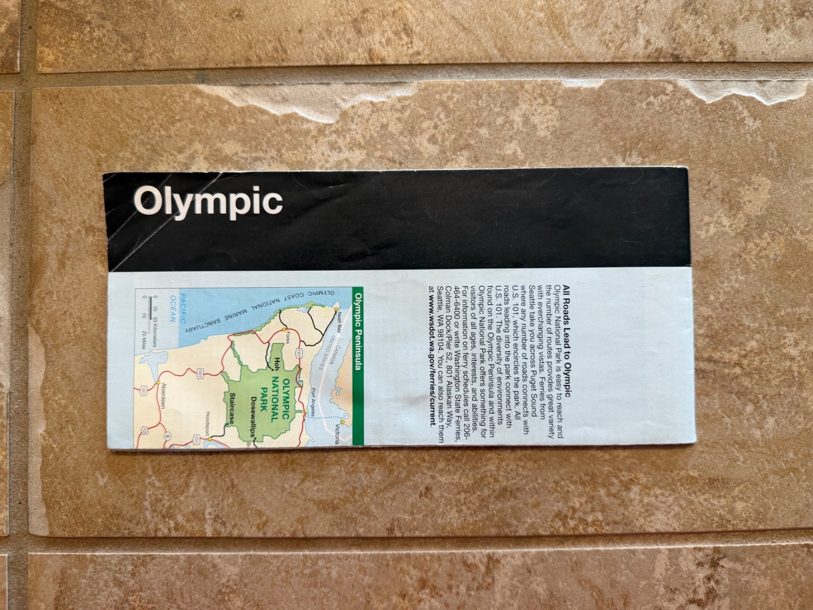 National Park Unigrid Map Olympic National Park Washington WA Vintage 2001