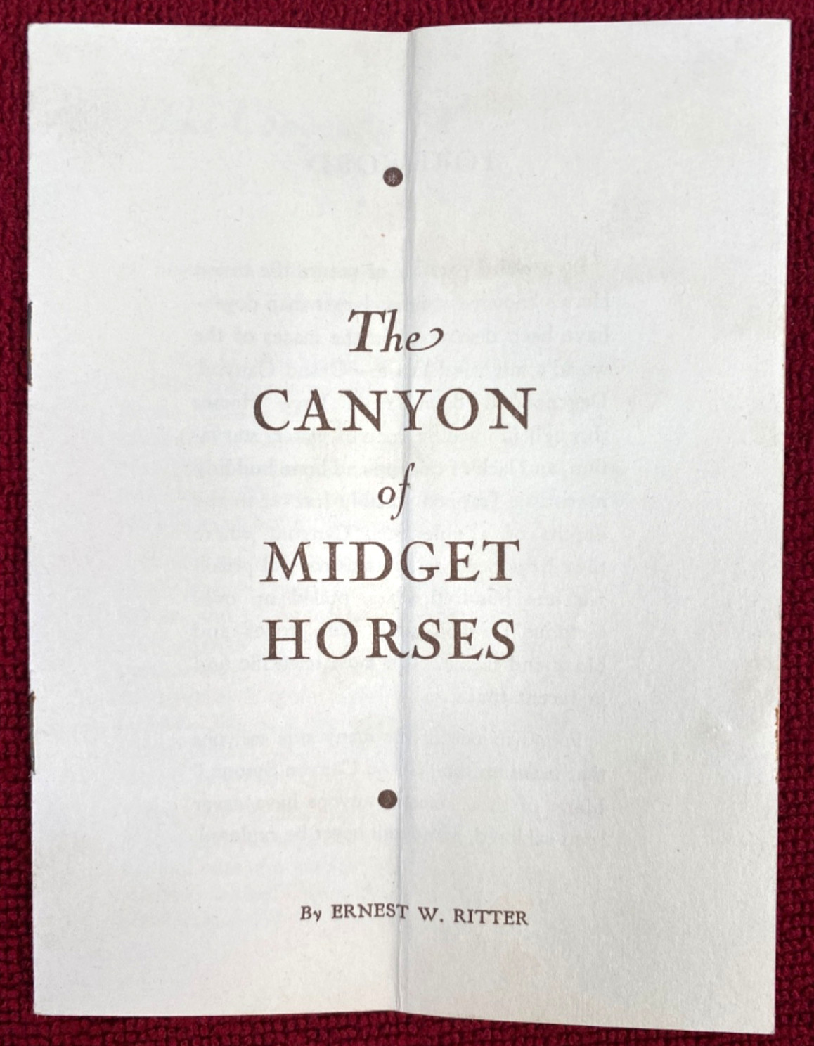 1940s GRAND CANYON MIDGET HORSES vintage booklet & 6 postcards ERNEST W. RITTER