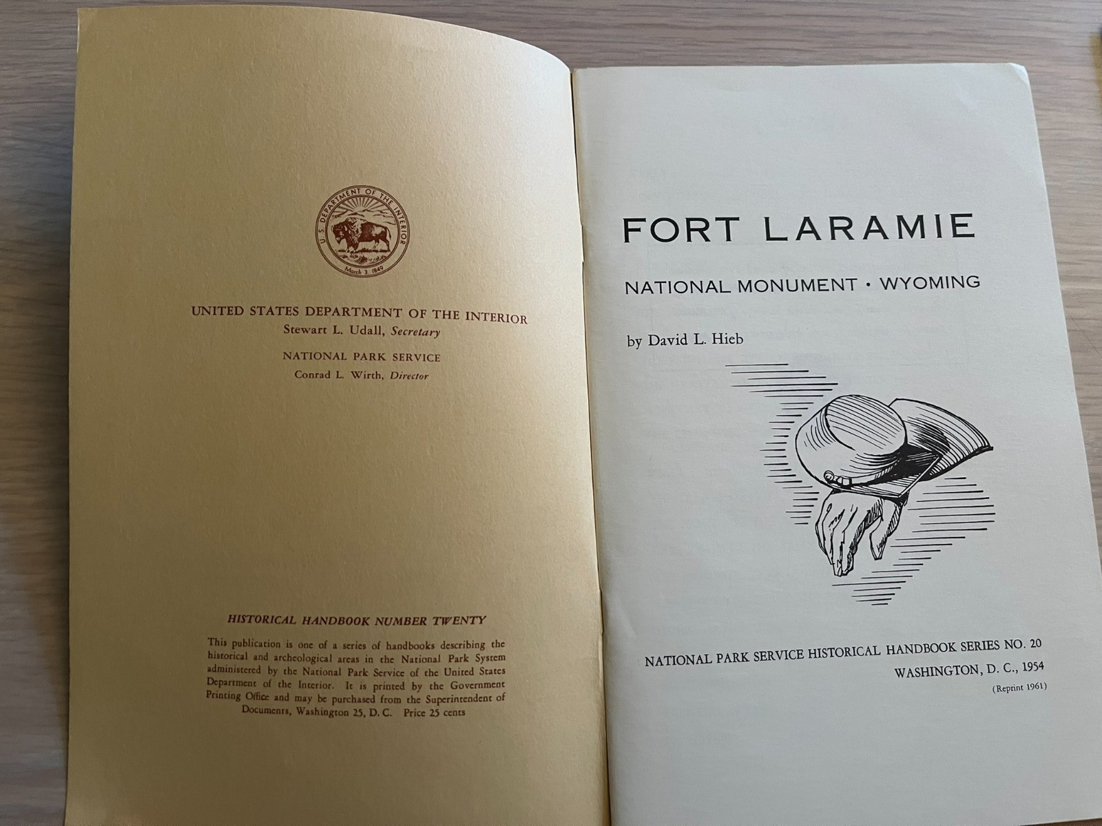 Fort Laramie National Monument, Handbook, 1954, Reprint 1961 and Historic Bld Gu