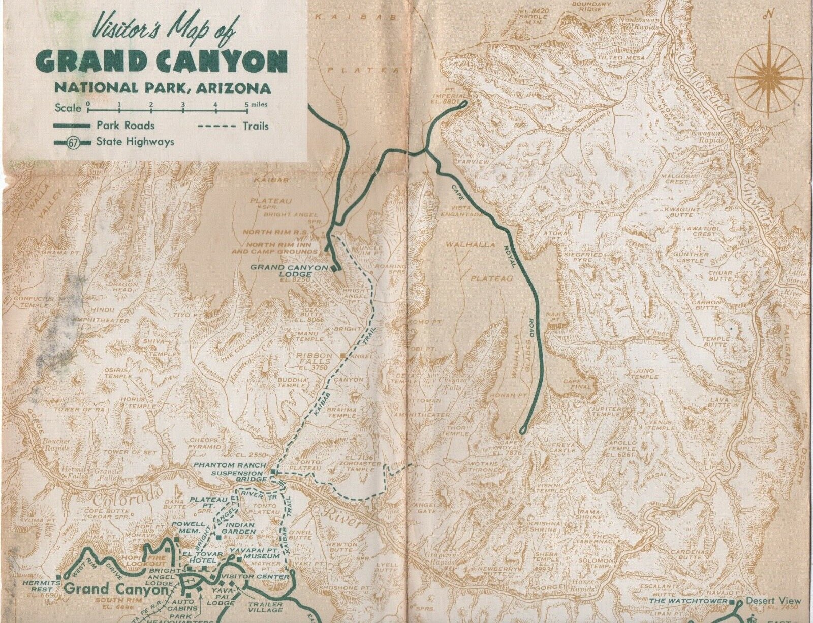 1961 Visitor’s Map of the Grand Canyon
