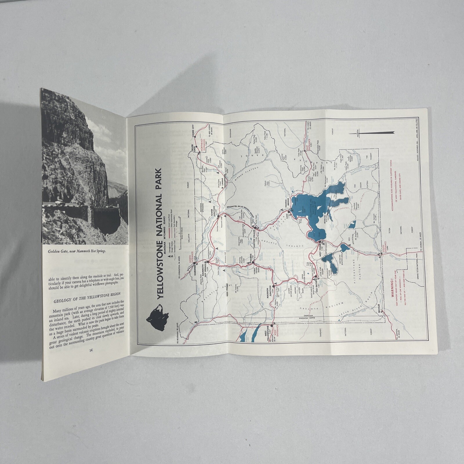 VTG Yellowstone Guide to Upper Geyser Basin National Park Map W/ Info Booklet