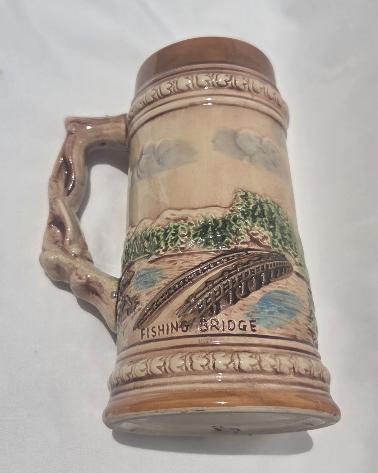 Vintage Yellowstone National Park Mug Beer Stein Souvenir Old Faithful Ceramic