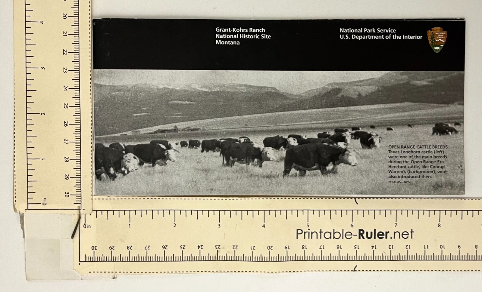 2018 Grant-Khors Ranch Montana National Park Service Official Guide Brochure Map