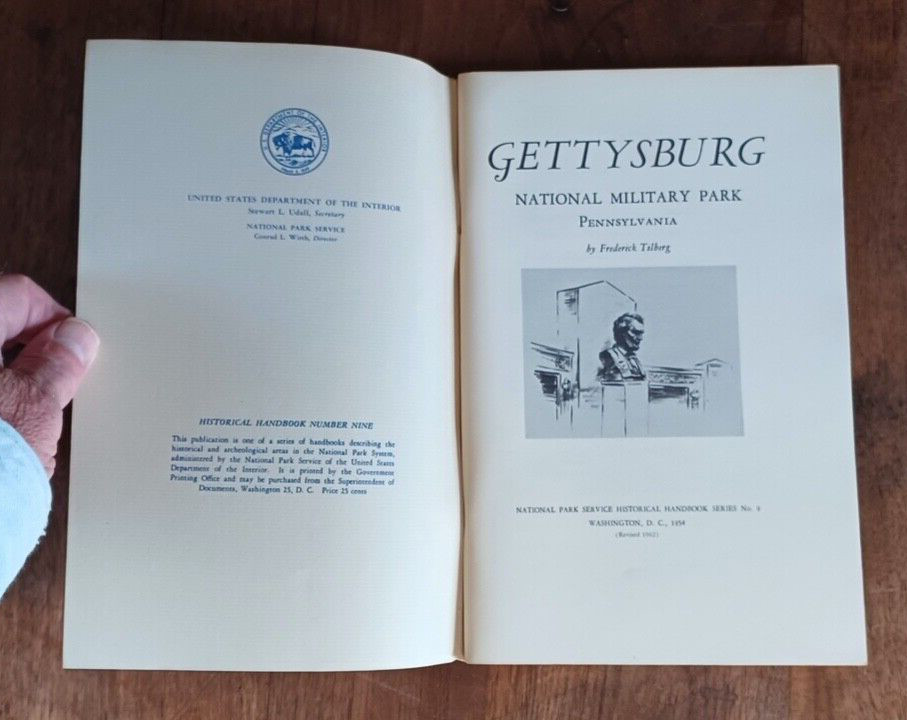 Gettysburg National Park Service Handbook Series No. 9 – 1962 Booklet