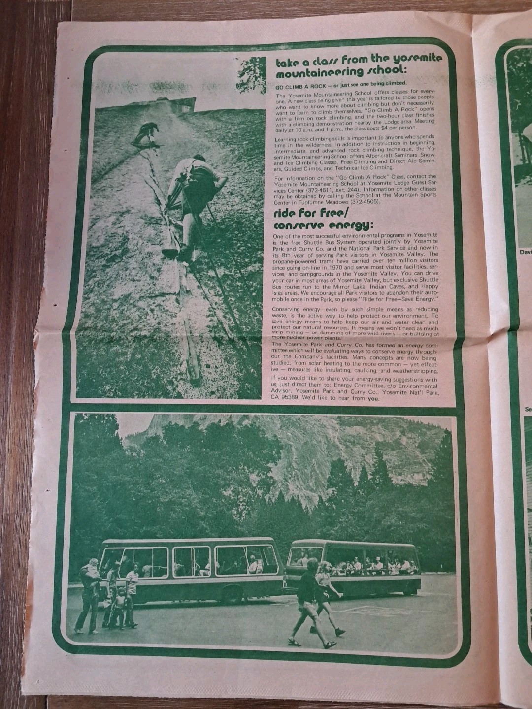 Yosemite Guide National Park California 1978 Broadsheet Newspaper