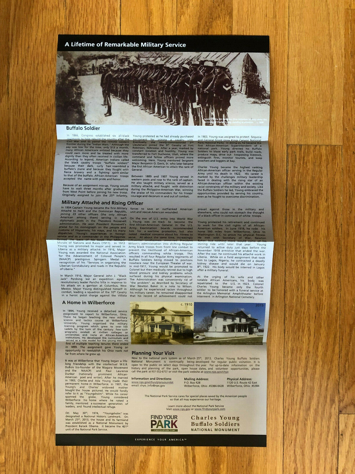 Charles Young Buffalo Soldiers National Monument National Park Service Brochure