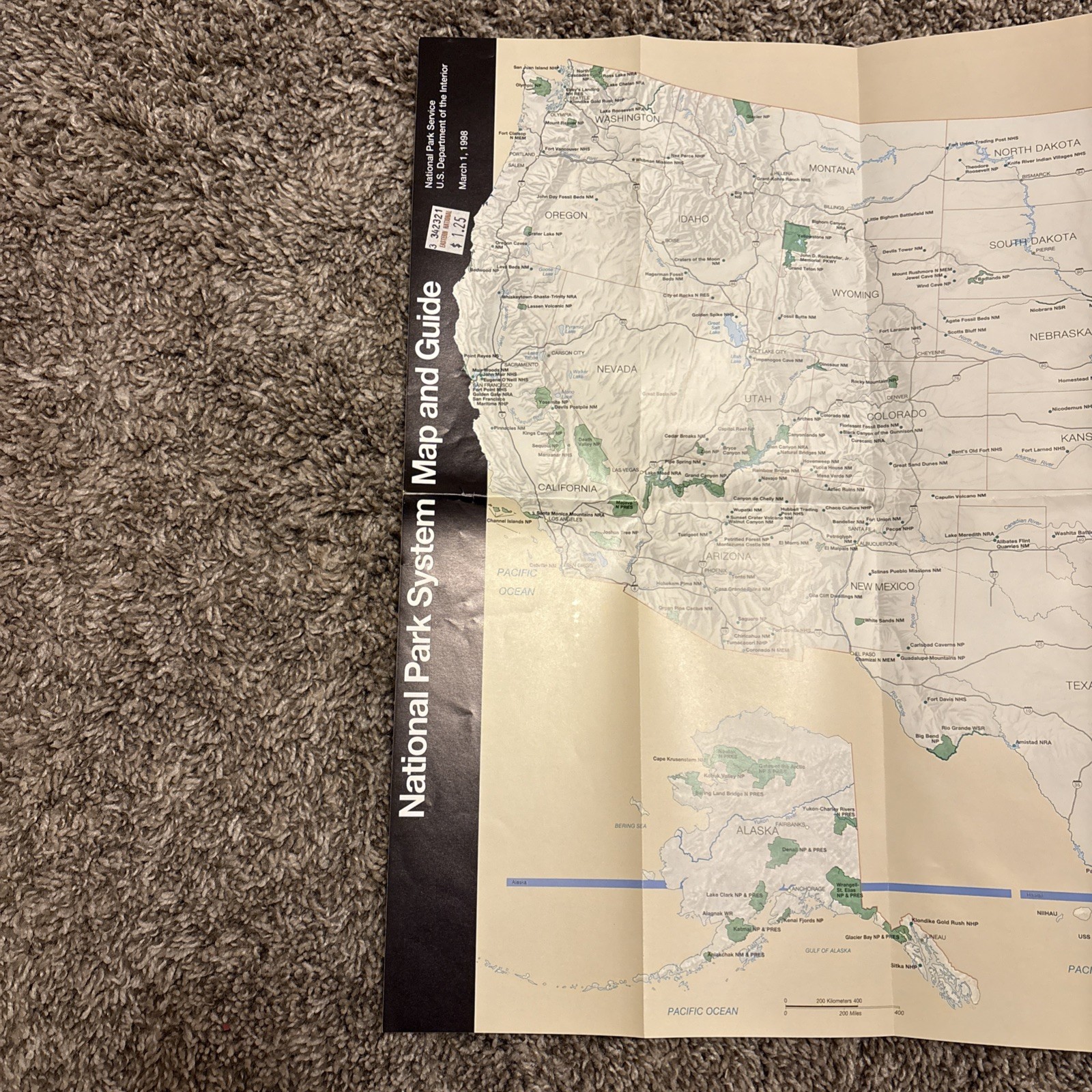 Vintage 1998 National Park System Map And Guide NEW