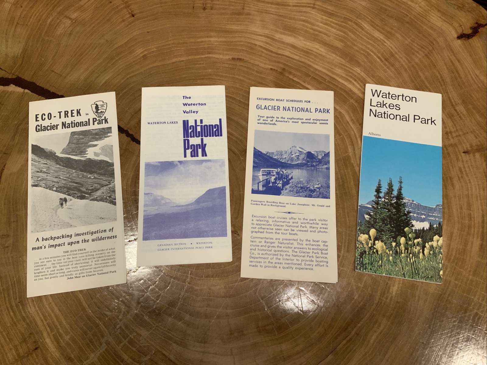 RARE 1972 Glacier & Waterton Lakes National Parks Brochures Montana & Alberta