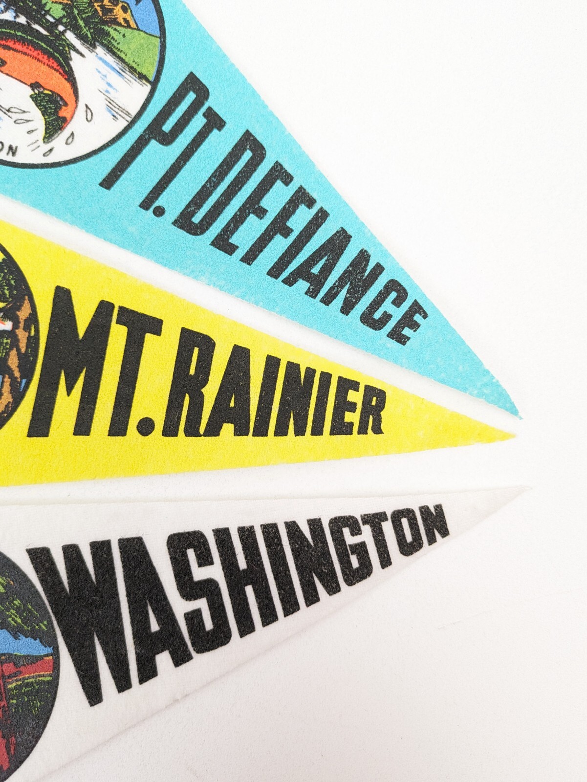 Vintage Washington State Mini Felt Souvenir Travel Pennants Lot Pt. Defiance