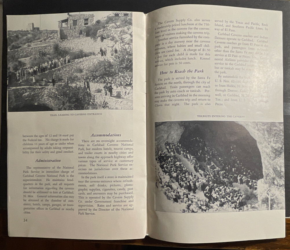 Carlsbad Caverns National Park New Mexico 16 pages 1951 brochure
