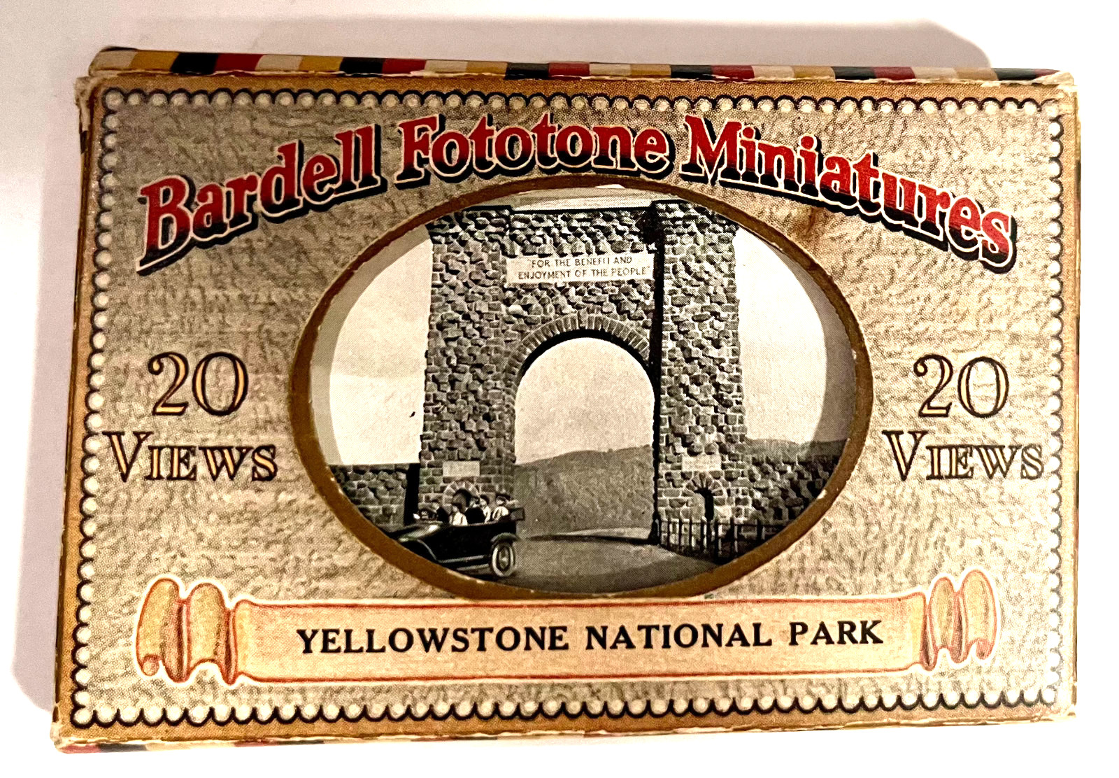 1923 Bardell Fototone Miniatures 20 Views Yellowstone National Park Photo Set-VG