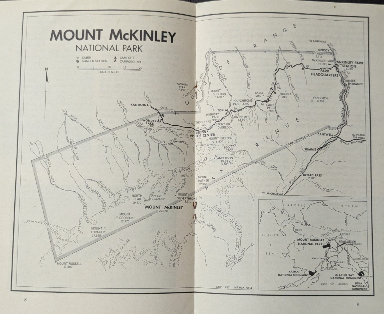 *VINTAGE 1958 MOUNT McKINLEY NATIONAL PARK ALASKA SOUVENIR ADVERTISING BOOKLET*