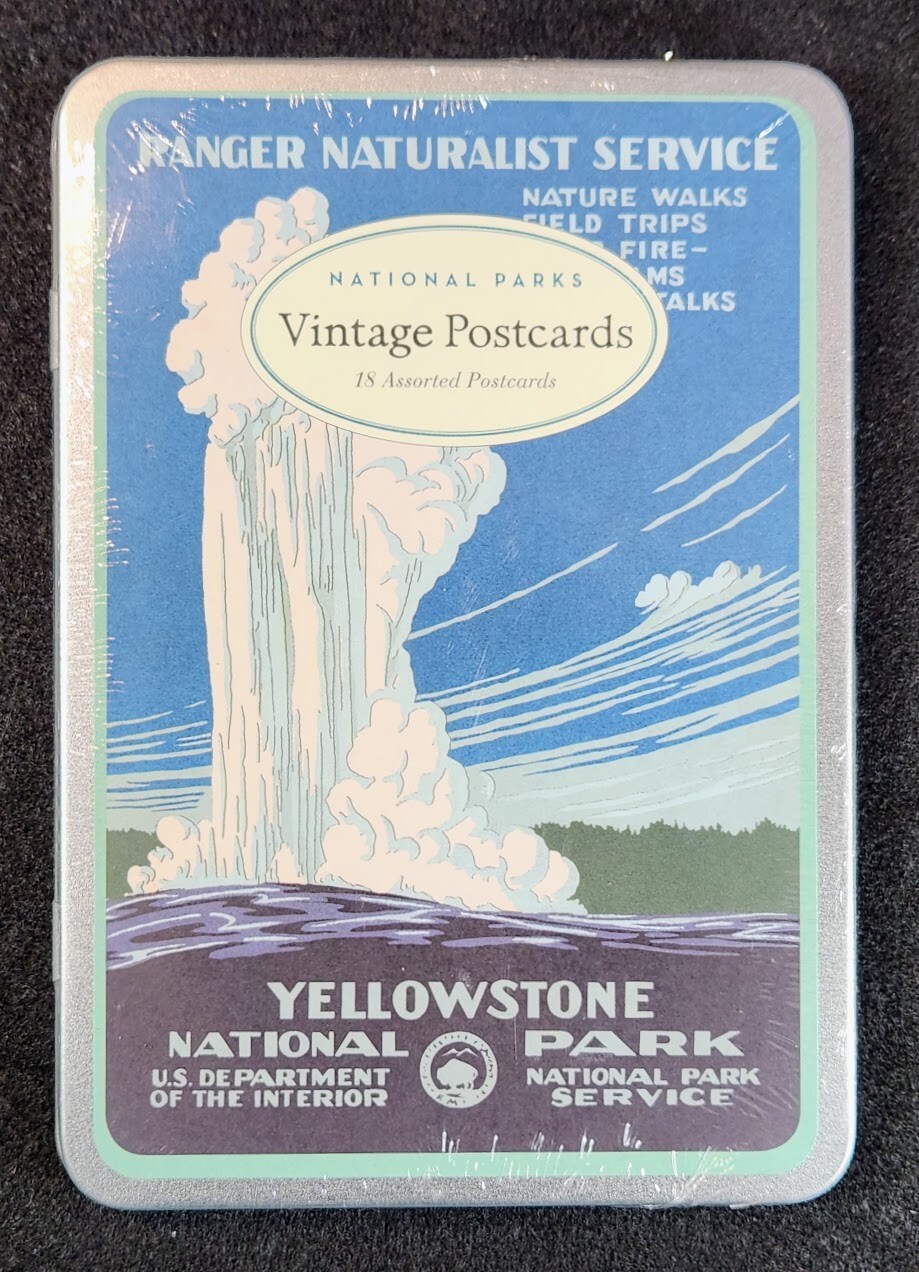 Cavallini Vintage NATIONAL PARKS Postcards Assorted 18 Count Keepsake Tin NIB