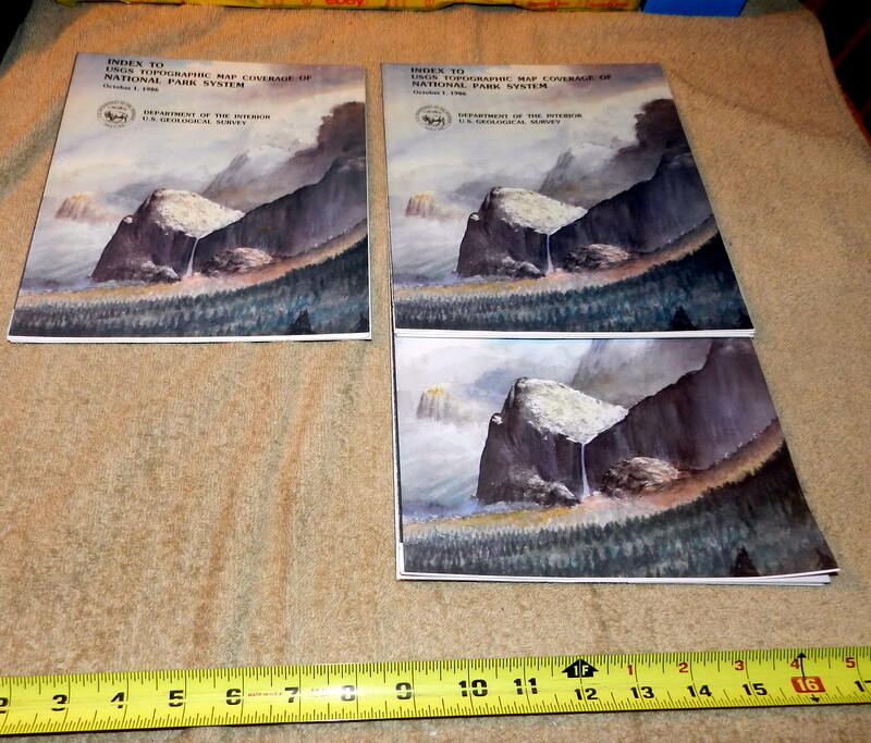 Vintage 1986 USGS Topographic Map Index of National Park System 2 MAPS & Bonus